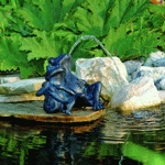 Vízköpő béka párban kerti tó dekoráció